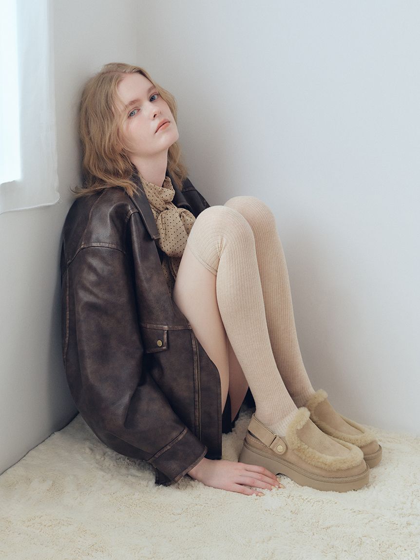 LILY BROWN「ヴィンテージフェイクレザーブルゾン」|ブルゾン・スタジャン|