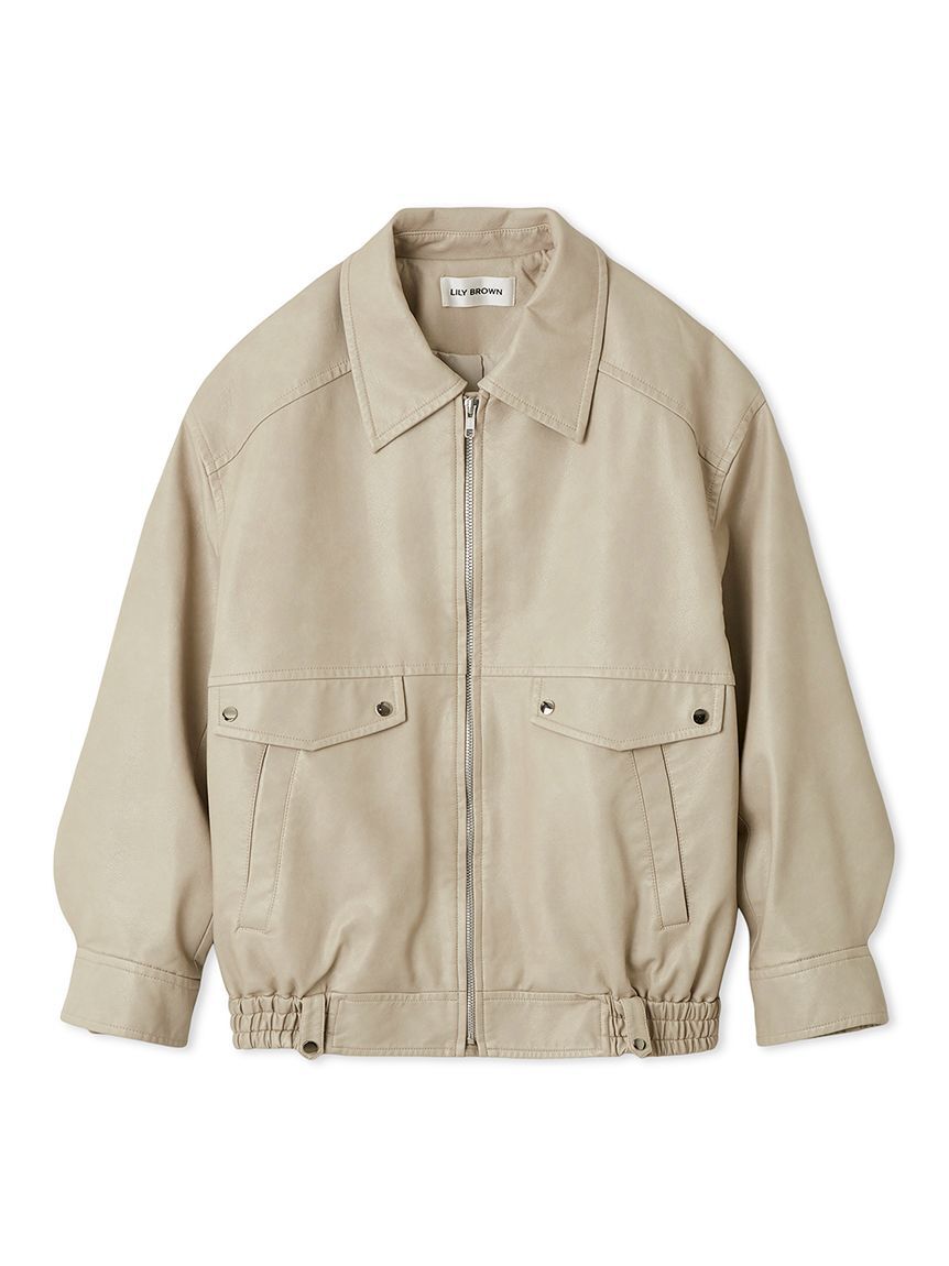 LILY BROWN「ヴィンテージフェイクレザーブルゾン」|ブルゾン・スタジャン|