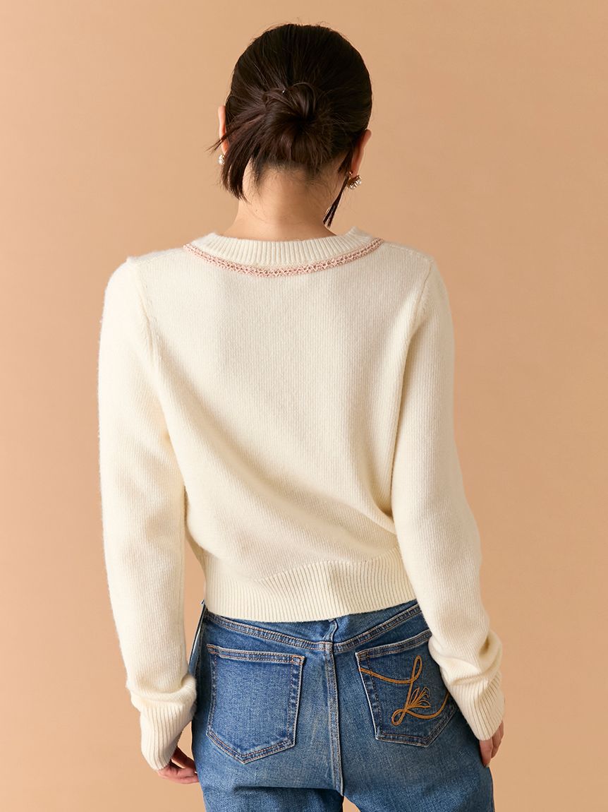 LILY BROWN「フラワーモチーフカーディガン」|カーディガン|