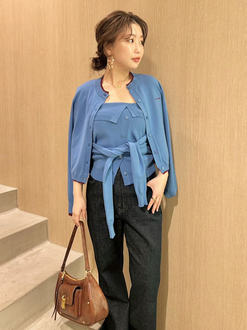 LILY BROWN「カラートリムニットカーディガン」|カーディガン|