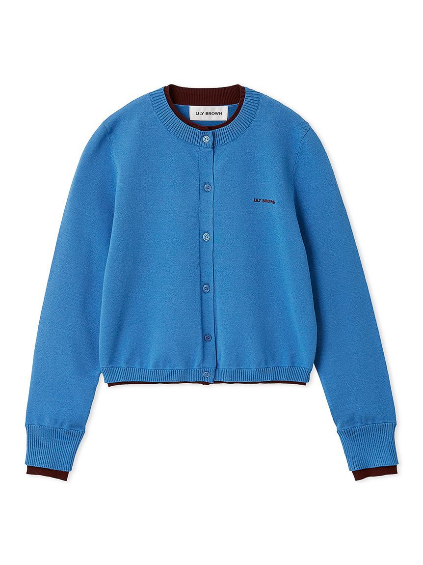 LILY BROWN「カラートリムニットカーディガン」|カーディガン|