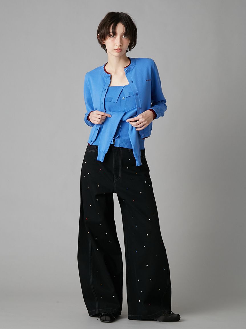 LILY BROWN「カラートリムニットカーディガン」|カーディガン|