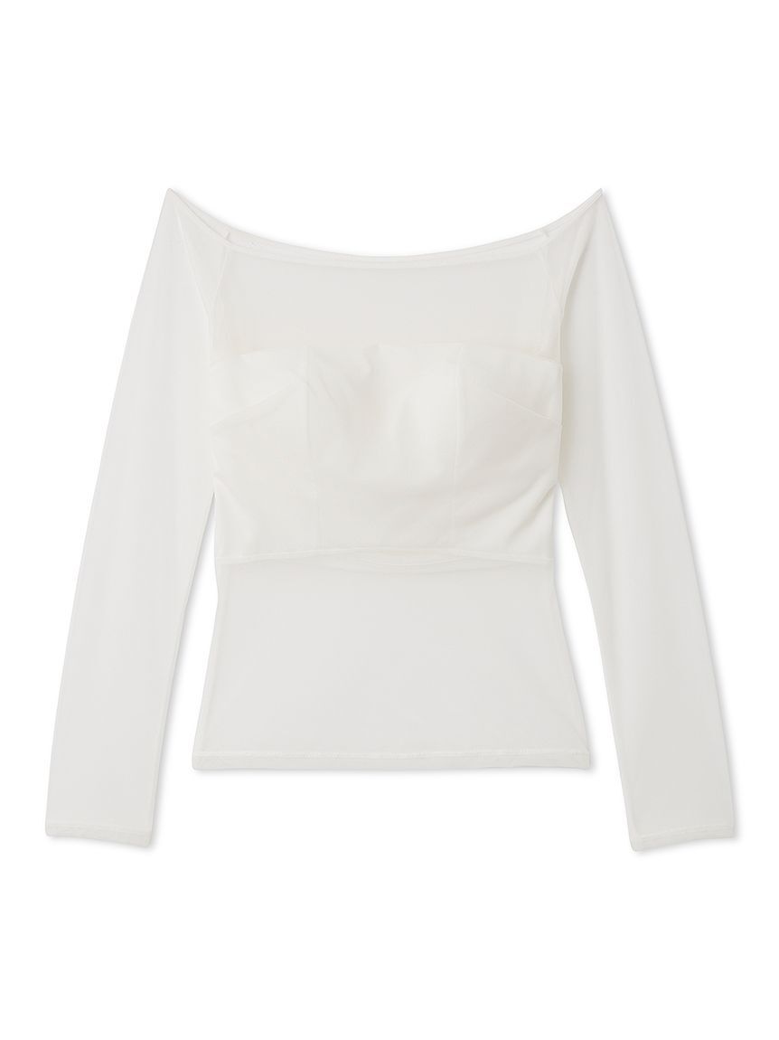 LILY BROWN Lingerie「シアーファンデノンワイヤー/オフショルダートップス」|Tシャツ・カットソー|