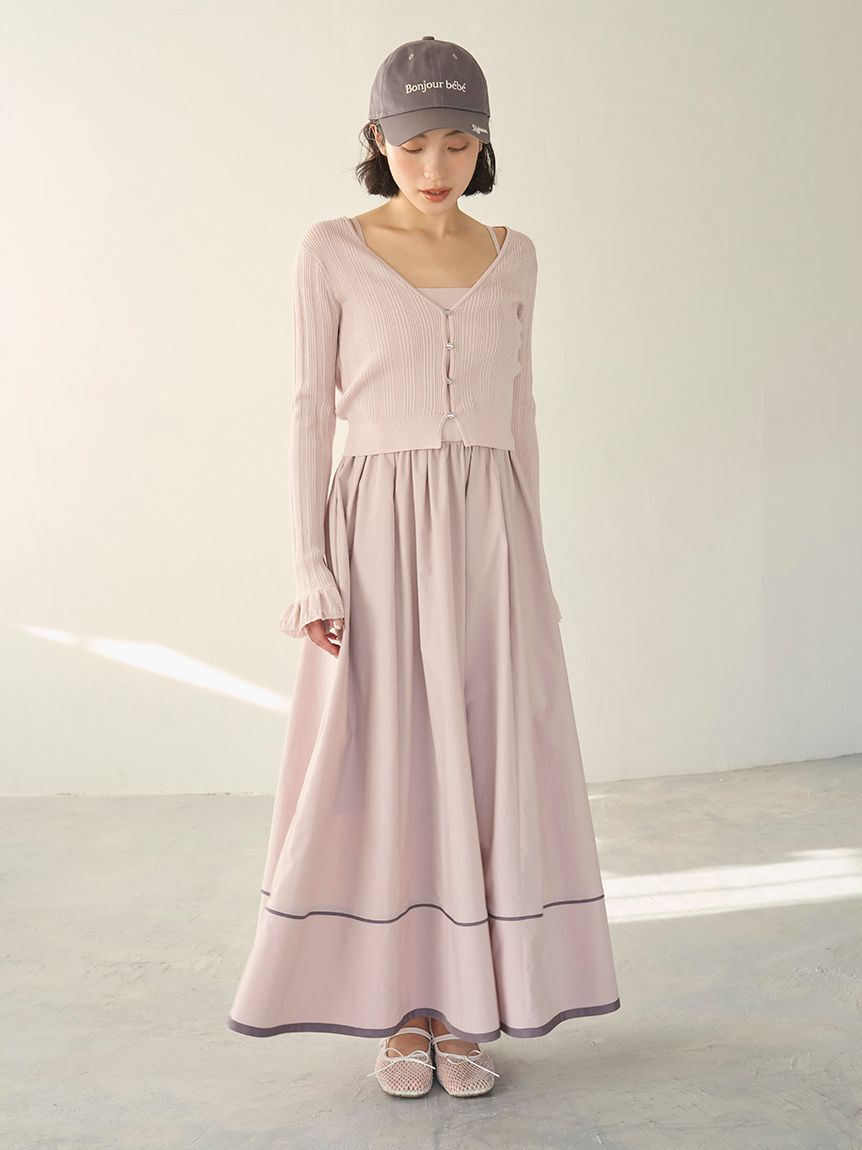 LILY BROWN「【WEB限定00サイズ】ウォッシャブルニットビスチェドッキングワンピース」|ワンピース|