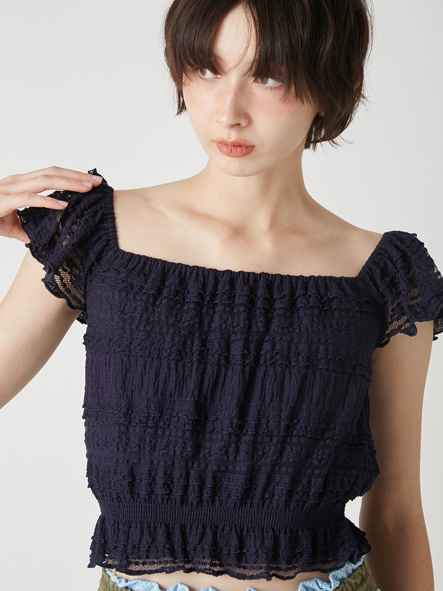 LILY BROWN「2wayシャーリングトップス」|Tシャツ・カットソー|