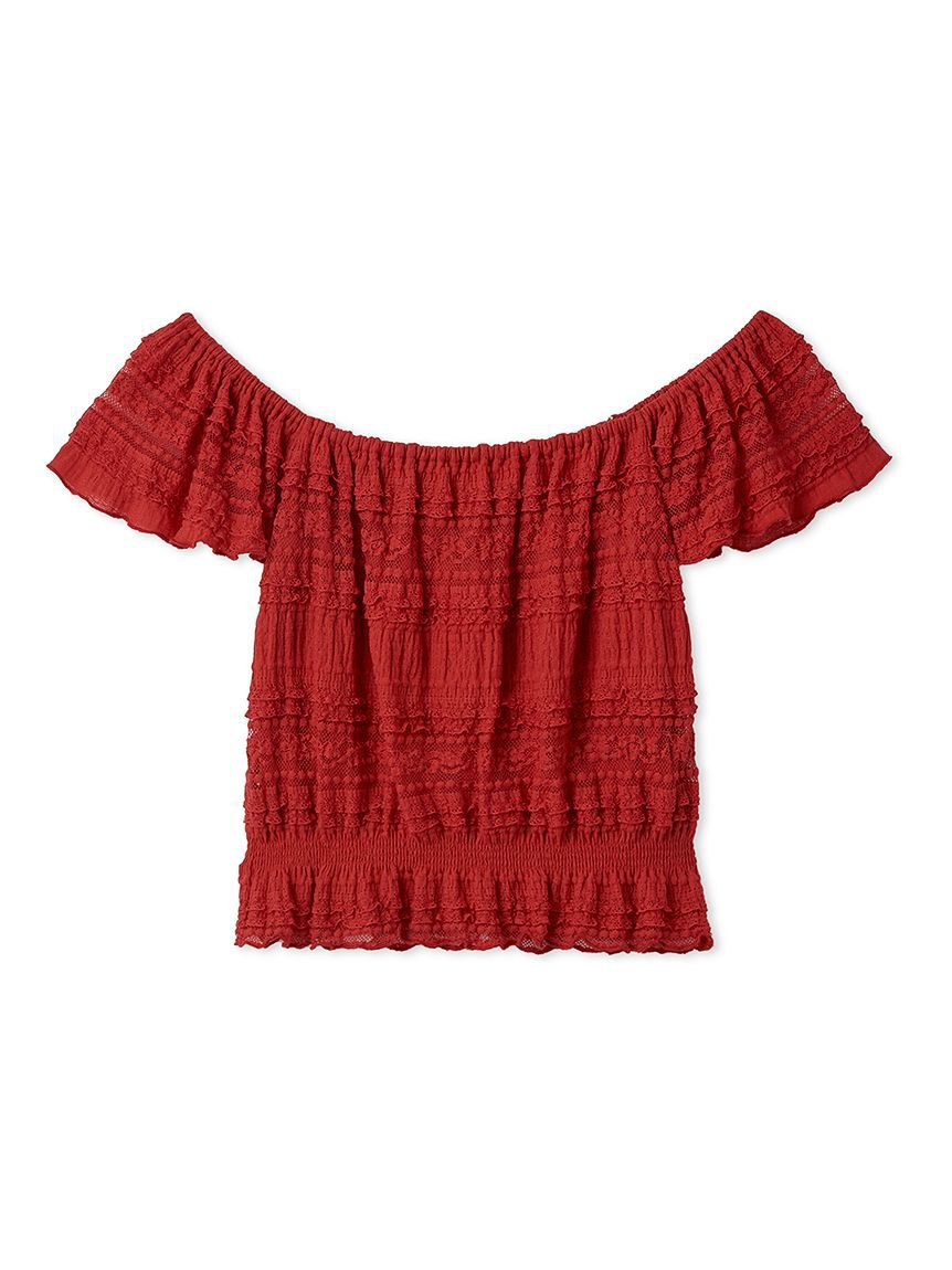 LILY BROWN「2wayシャーリングトップス」|Tシャツ・カットソー|RED