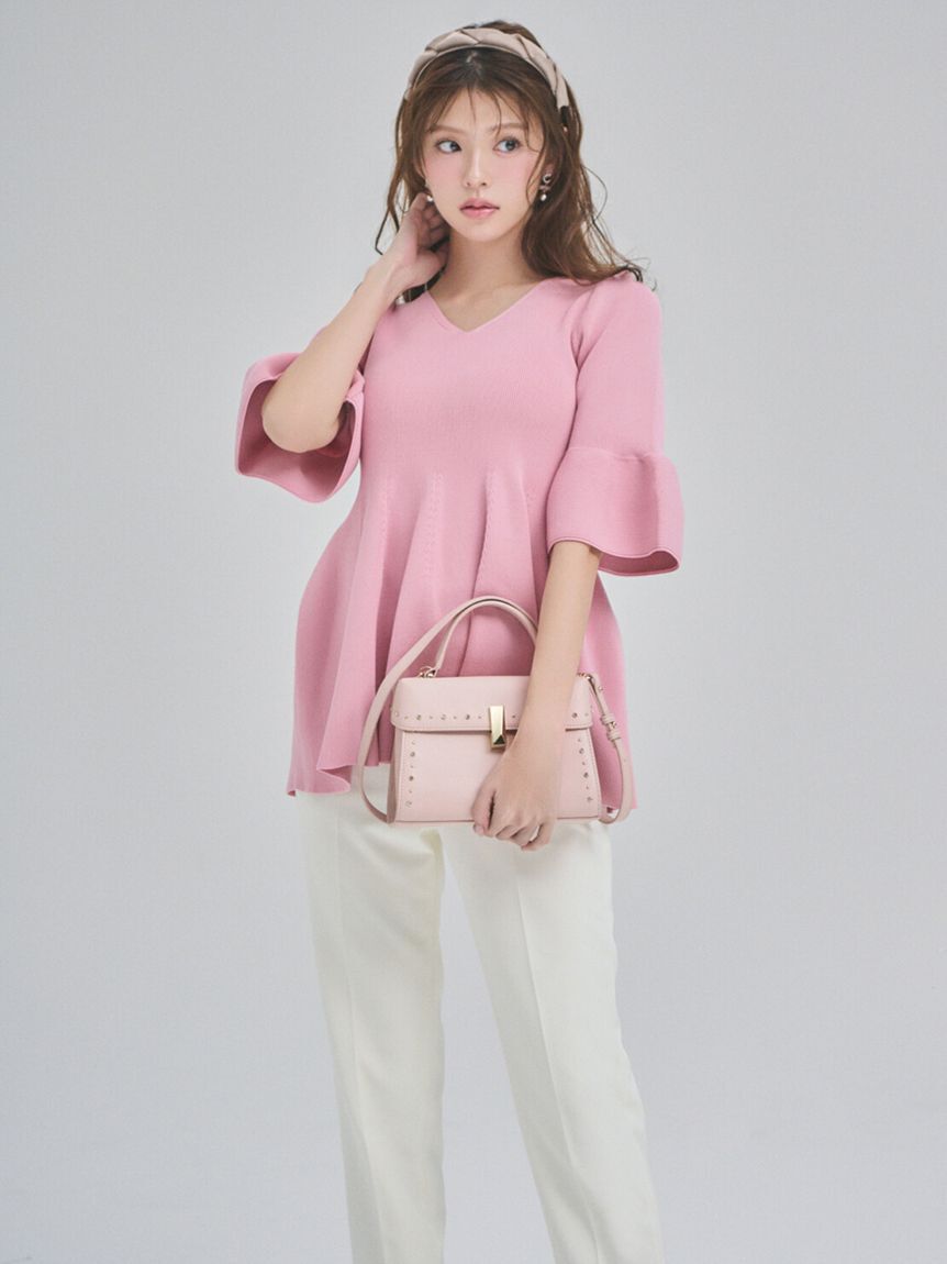 CELFORD「【洗える】ベルスリーブペプラムニットプルオーバー」|ニット・セーター|