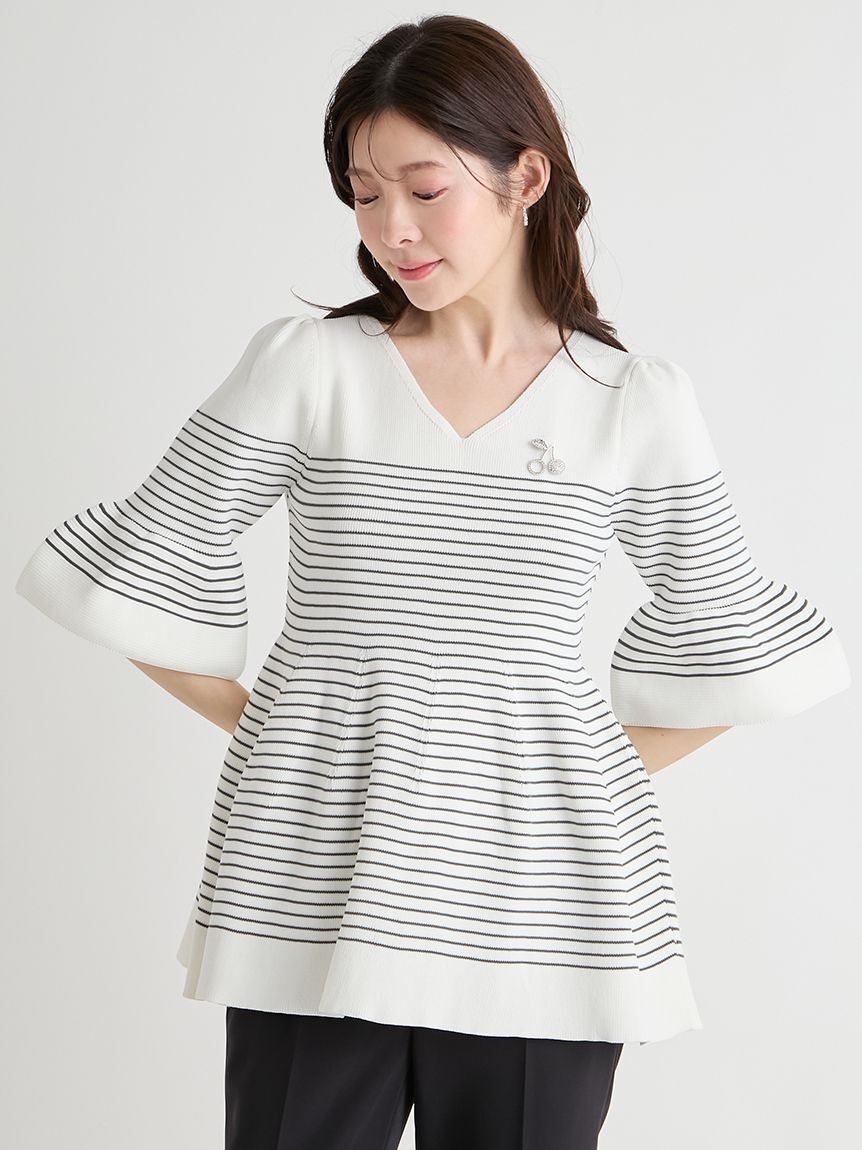 CELFORD「【洗える】ベルスリーブペプラムニットプルオーバー」|ニット・セーター|BORDER