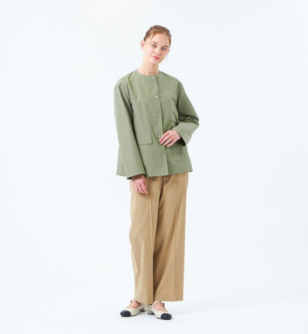 MACKINTOSH PHILOSOPHY「レインウェザークロスノーカラーミドルジャケット」|ブルゾン・スタジャン|