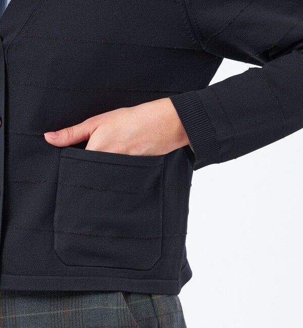 MACKINTOSH PHILOSOPHY「ラメボーダーVネックカーディガン」|ニット・セーター|