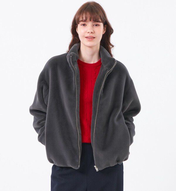 MACKINTOSH PHILOSOPHY「フェイクファースタンドブルゾン」|ブルゾン・スタジャン|チャコールグレー