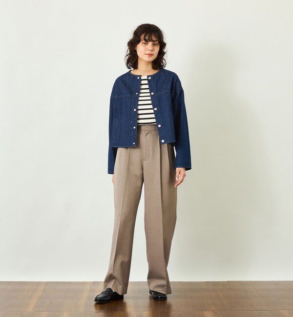 MACKINTOSH PHILOSOPHY「【GREY LABEL】デニムノーカラートラッカージャケット」|ブルゾン・スタジャン|