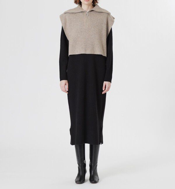  「ZIPニットコンビワンピース」|ワンピース|