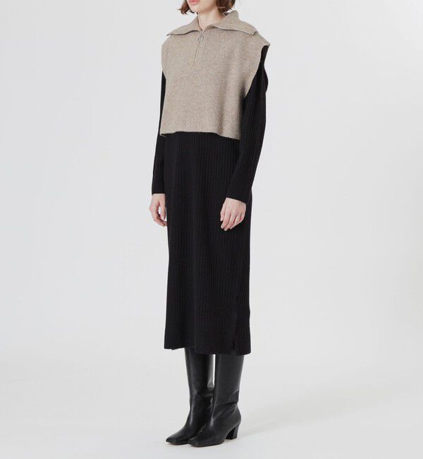  「ZIPニットコンビワンピース」|ワンピース|