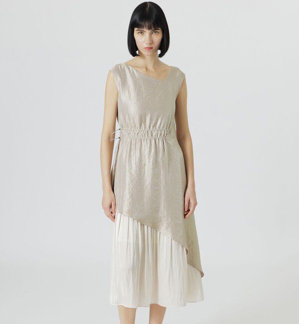  「【手洗い可】オープンバックワンピース」|ワンピース|ベージュ