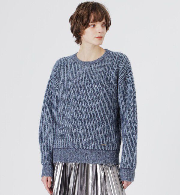  「カラーバスケットプルオーバー」|ニット・セーター|サックスブルー