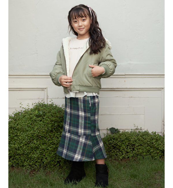 ikka kids「【キッズ】チェック柄マーメードスカート（120~160cm）」|スカート|