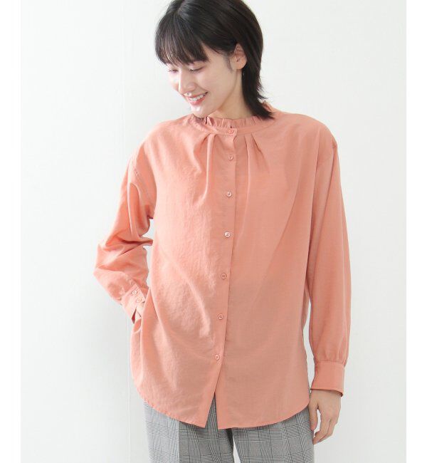 ikka「襟フリル2WAYブラウス」|シャツ・ブラウス|オレンジ