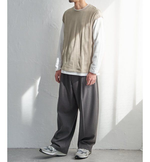 ikka「ヘリンボンジャカードフェイクベストロンT」|Tシャツ・カットソー|