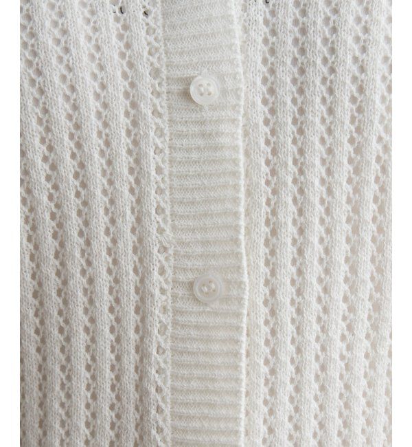 ikka「透かし編みVネックカーディガン」|その他|