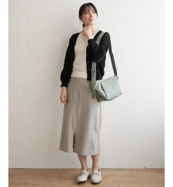 ikka「透かし編みVネックカーディガン」|その他|