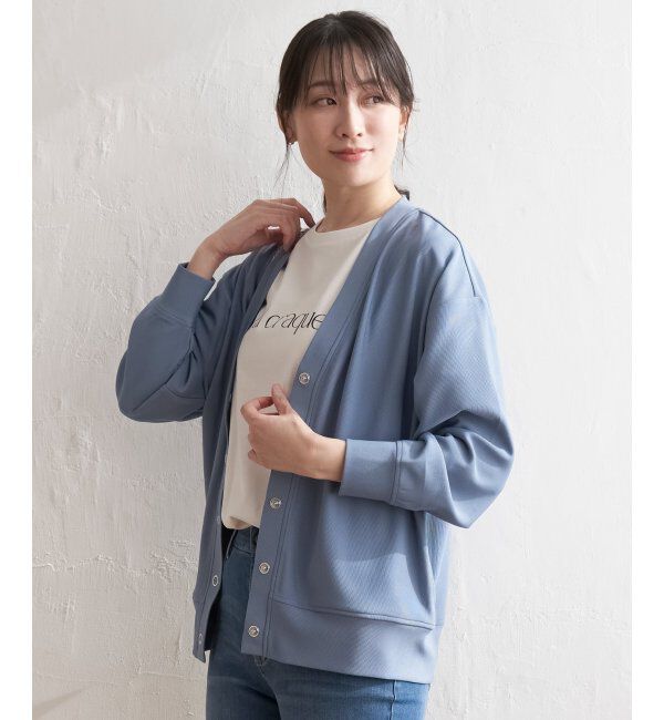 ikka「スポンディッシュVネックカーディガン」|カーディガン|ブルー