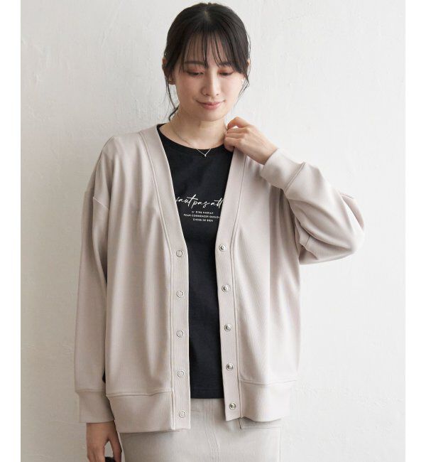ikka「スポンディッシュVネックカーディガン」|カーディガン|ベージュ