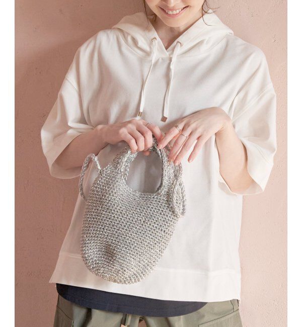 ikka「こま編みクリテショルダーバッグ」|その他|シルバー