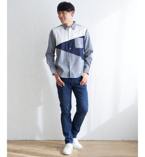 ikka「オックスブロックスナナメキリカエＳＨ」|シャツ・ブラウス|