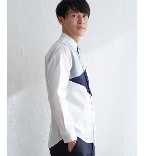 ikka「オックスブロックスナナメキリカエＳＨ」|シャツ・ブラウス|