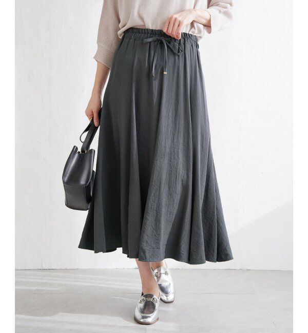 ikka「8枚ハギボリュームスカート」|スカート|チャコール