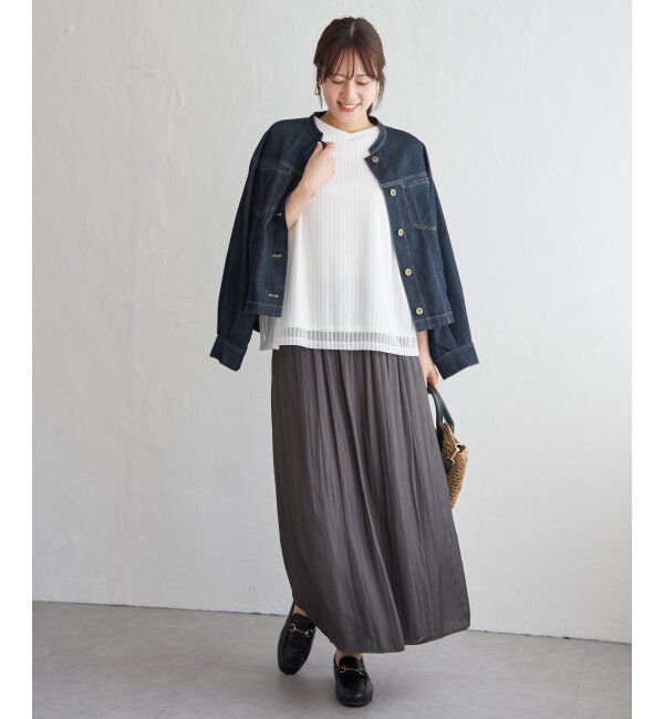 ikka「メッシュデニムブルゾン」|ブルゾン・スタジャン|