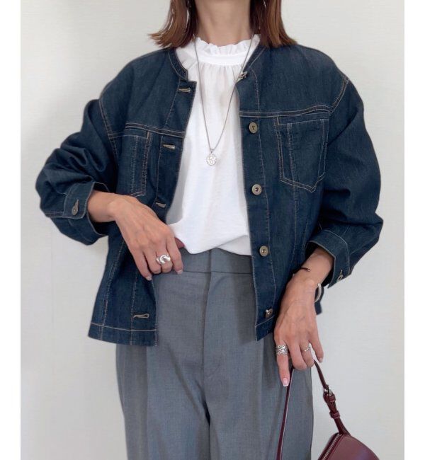 ikka「メッシュデニムブルゾン」|ブルゾン・スタジャン|