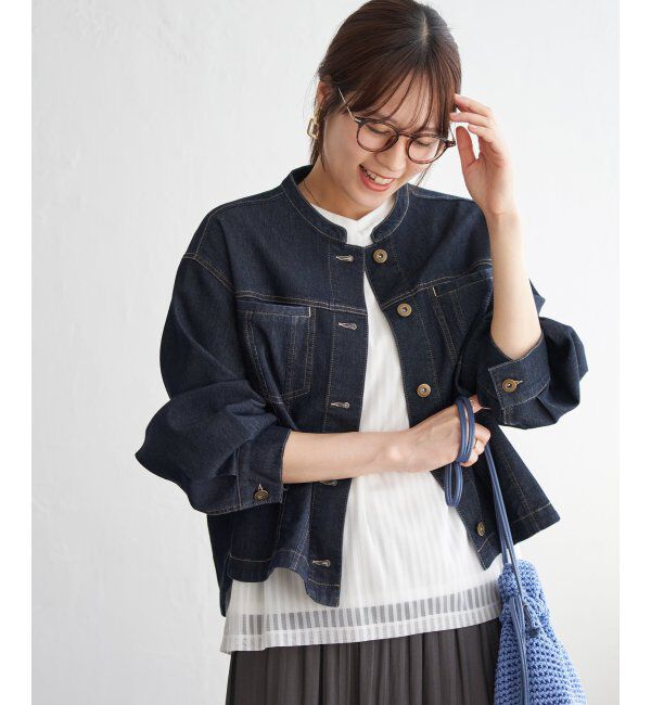 ikka「メッシュデニムブルゾン」|ブルゾン・スタジャン|