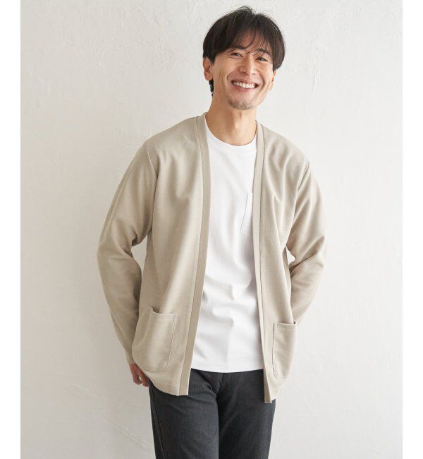 ikka「ＷフェイスＤＲＹカノコカーデ」|カーディガン|ベージュ