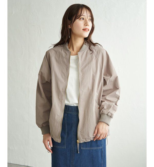 ikka「ミドル丈リブブルゾン」|ブルゾン・スタジャン|