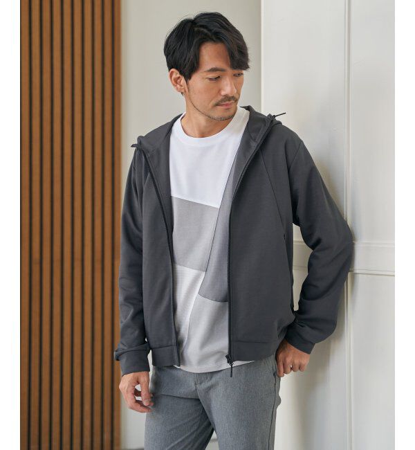 ikka「【イージーケア／吸水速乾】ドライポンチジップパーカ」|カーディガン|