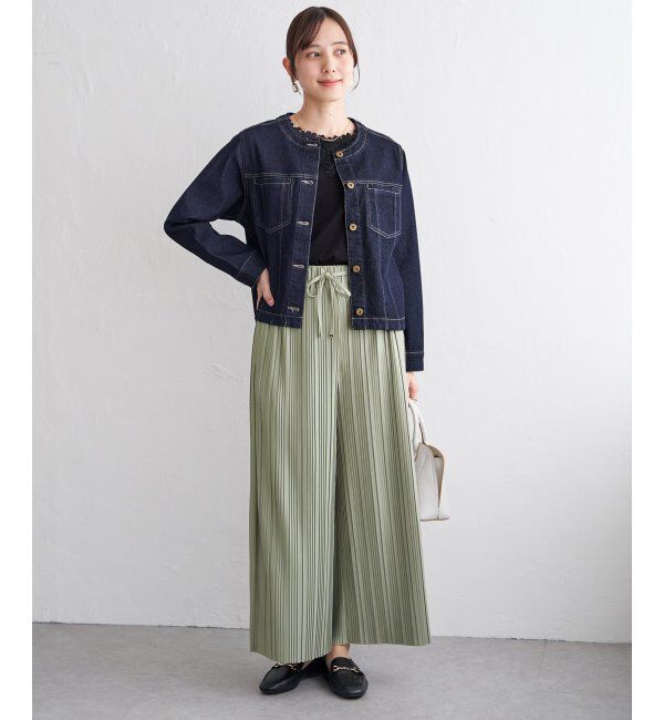 ikka「ストレッチデニムノーカラーシャウター【親子コーデ】」|ブルゾン・スタジャン|