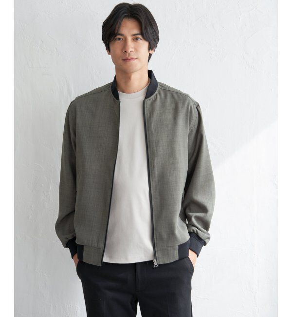 ikka「イージーケアリネンライクブルゾン【親子コーデ】」|ブルゾン・スタジャン|