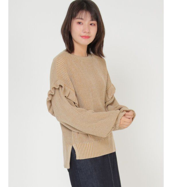 Lbc with Life「フリルニットプルオーバー」|カーディガン|イエロー