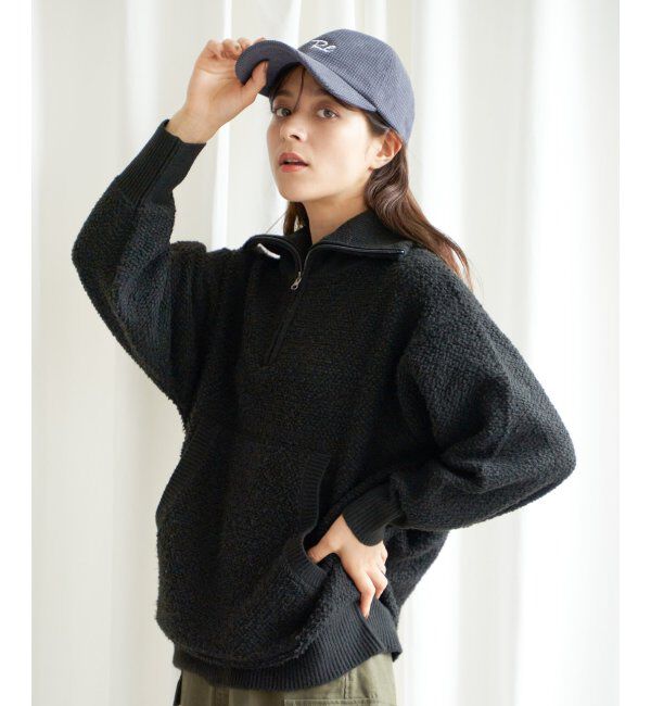 Lbc with Life「ループヤーンハーフジッププルオーバー」|カーディガン|