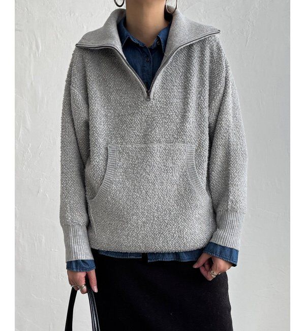 Lbc with Life「ループヤーンハーフジッププルオーバー」|カーディガン|