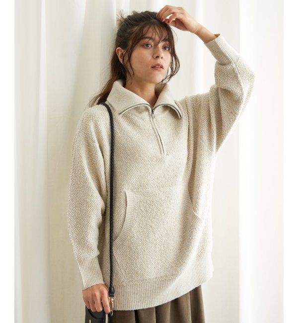 Lbc with Life「ループヤーンハーフジッププルオーバー」|カーディガン|
