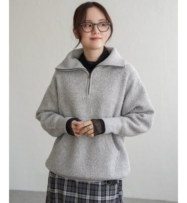 Lbc with Life「ループヤーンハーフジッププルオーバー」|カーディガン|