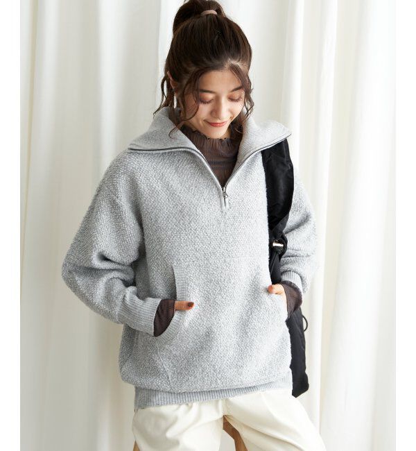 Lbc with Life「ループヤーンハーフジッププルオーバー」|カーディガン|