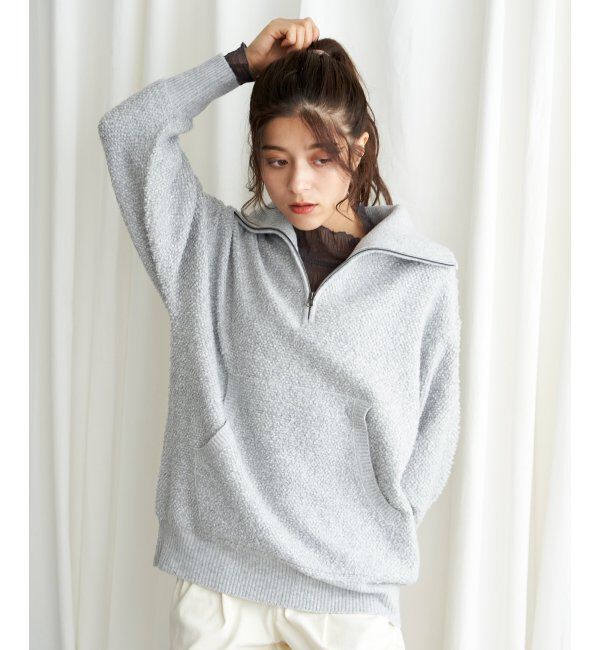 Lbc with Life「ループヤーンハーフジッププルオーバー」|カーディガン|
