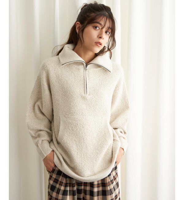 Lbc with Life「ループヤーンハーフジッププルオーバー」|カーディガン|
