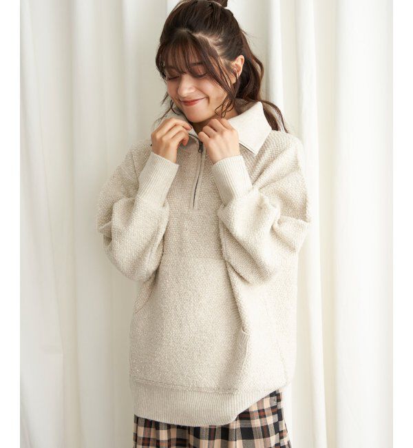 Lbc with Life「ループヤーンハーフジッププルオーバー」|カーディガン|