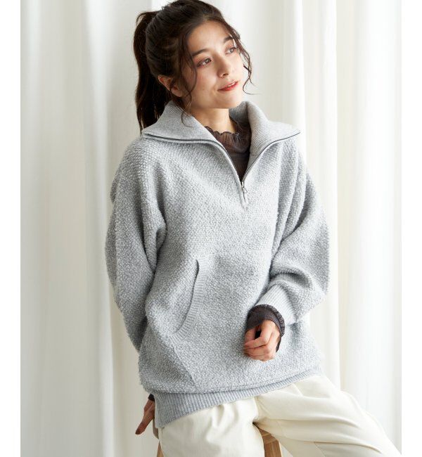 Lbc with Life「ループヤーンハーフジッププルオーバー」|カーディガン|