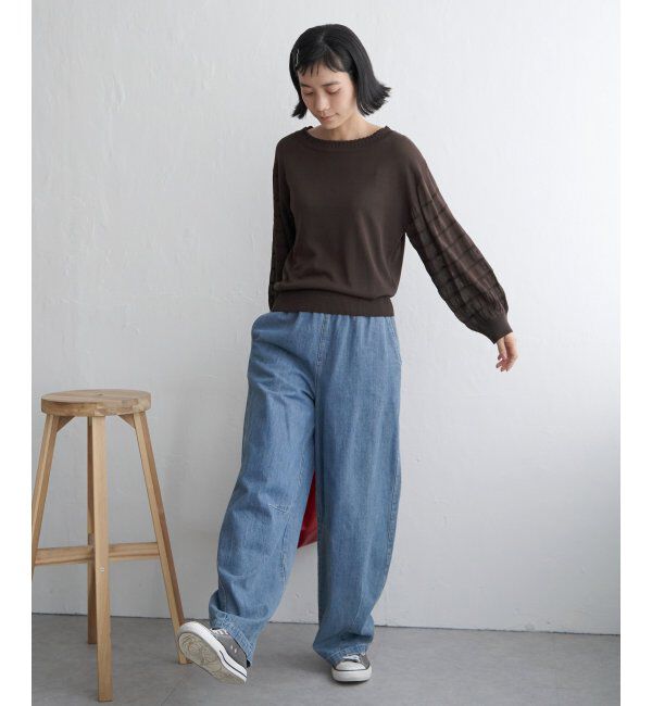 Lbc with Life「スリーブシャーリングシアーニット」|カーディガン|